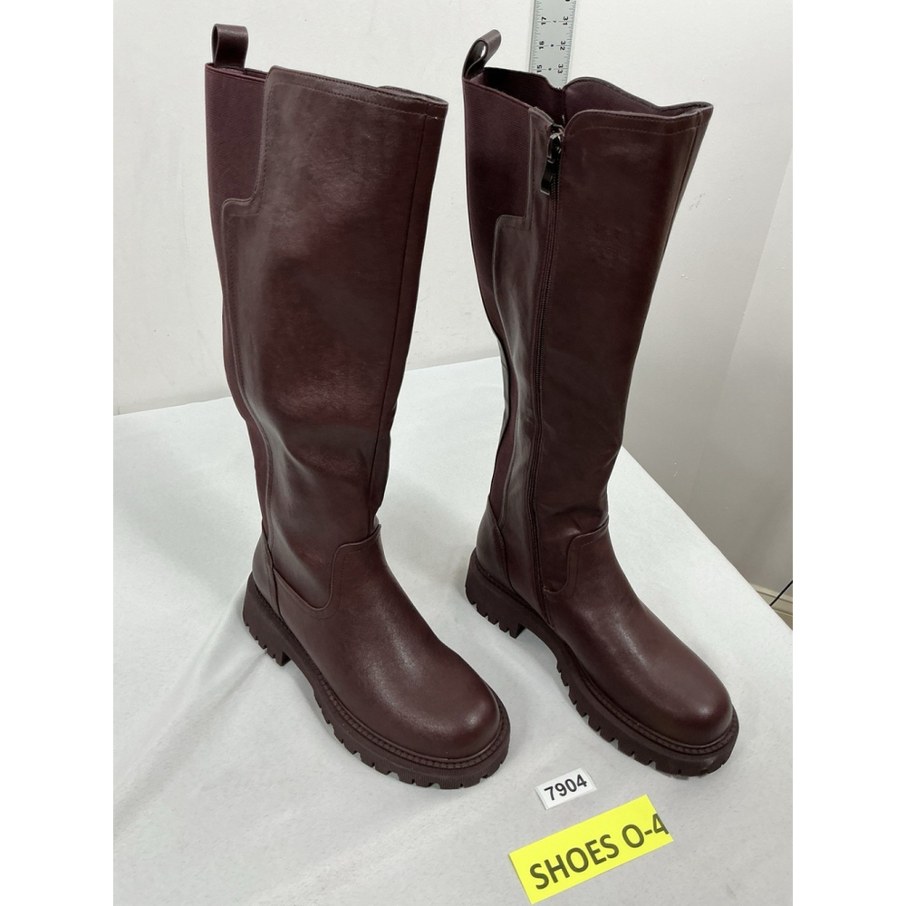 Womans New Teaieui Knee High Fashion Platform Riding Style Boots 9.5 Burgundy